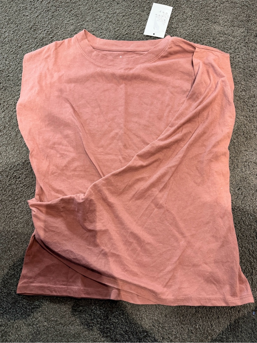 a new day shortSleeve twist front  Top - Dusty Rose Sz sm